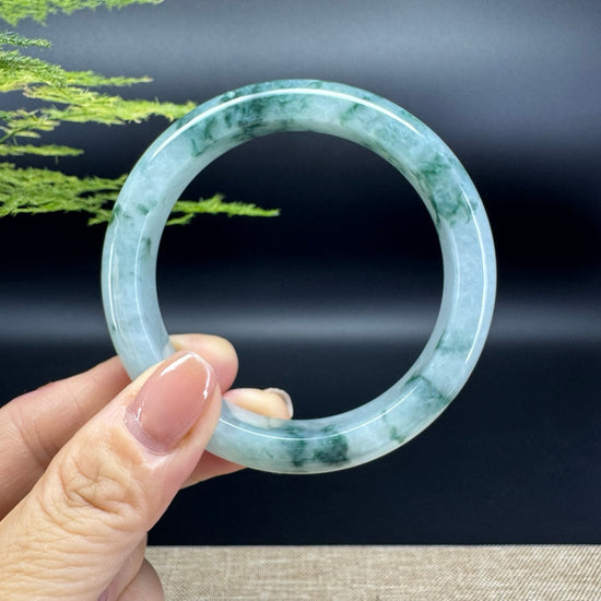 Genuine Burmese Icy Green Jade Jadeite Bangle Bracelet (58.2mm)