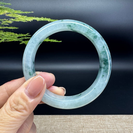 Genuine Burmese Icy Green Jade Jadeite Bangle Bracelet (58.2mm)