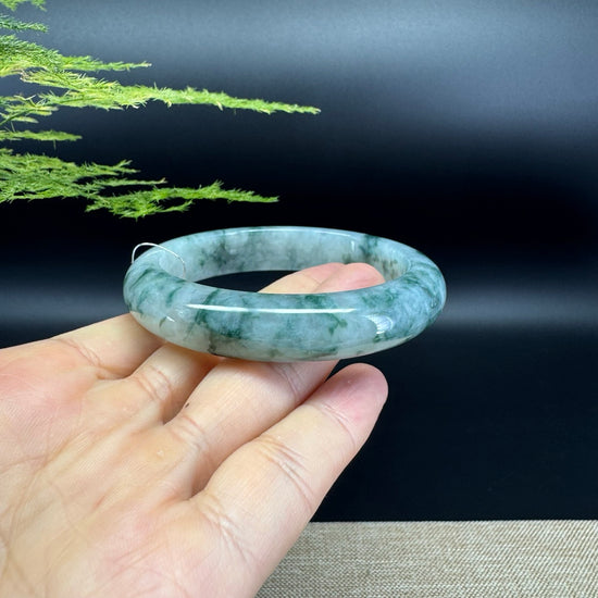 Genuine Burmese Icy Green Jade Jadeite Bangle Bracelet ( 58.2mm )