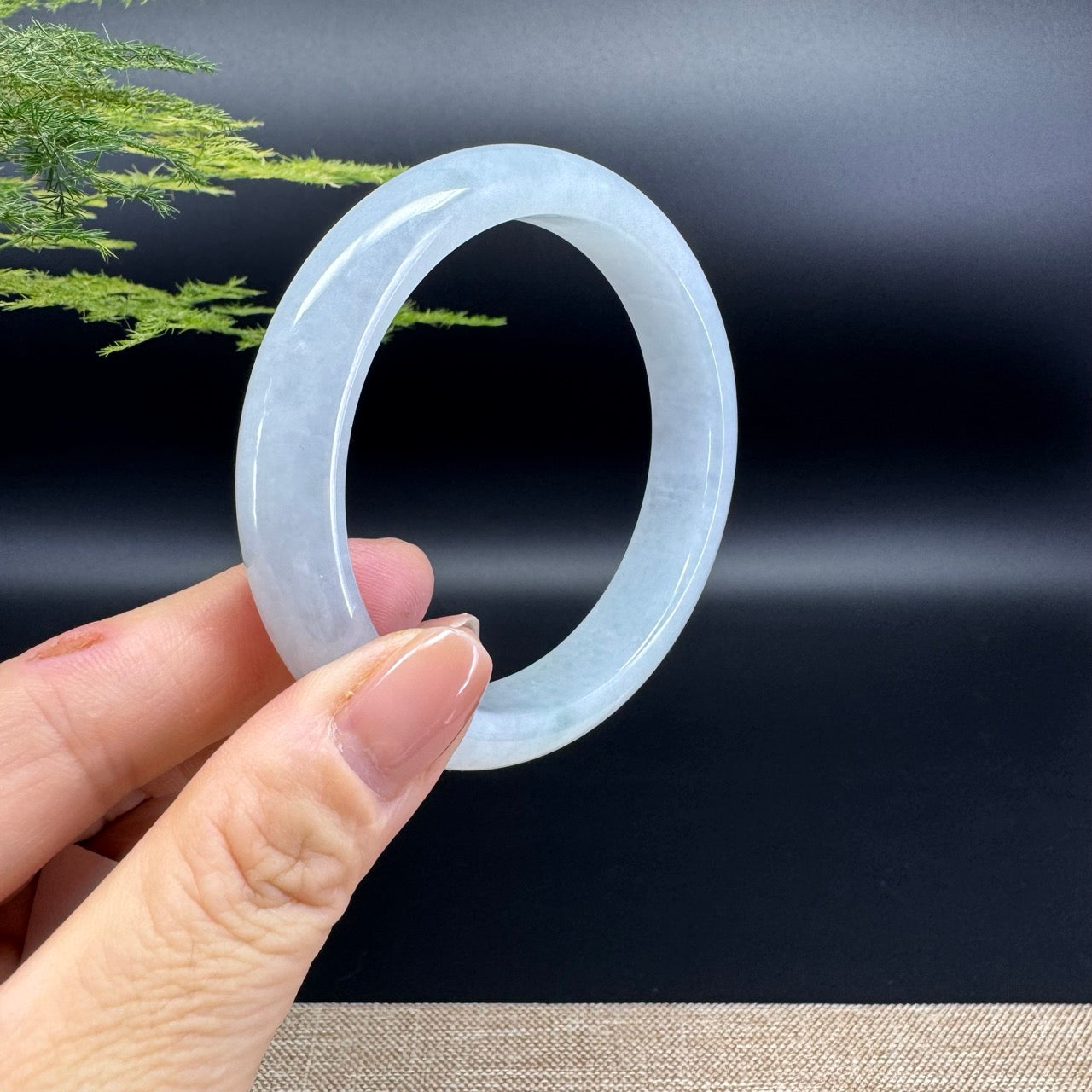 Genuine Burmese Green Jade Jadeite Bangle Bracelet (58.4mm)