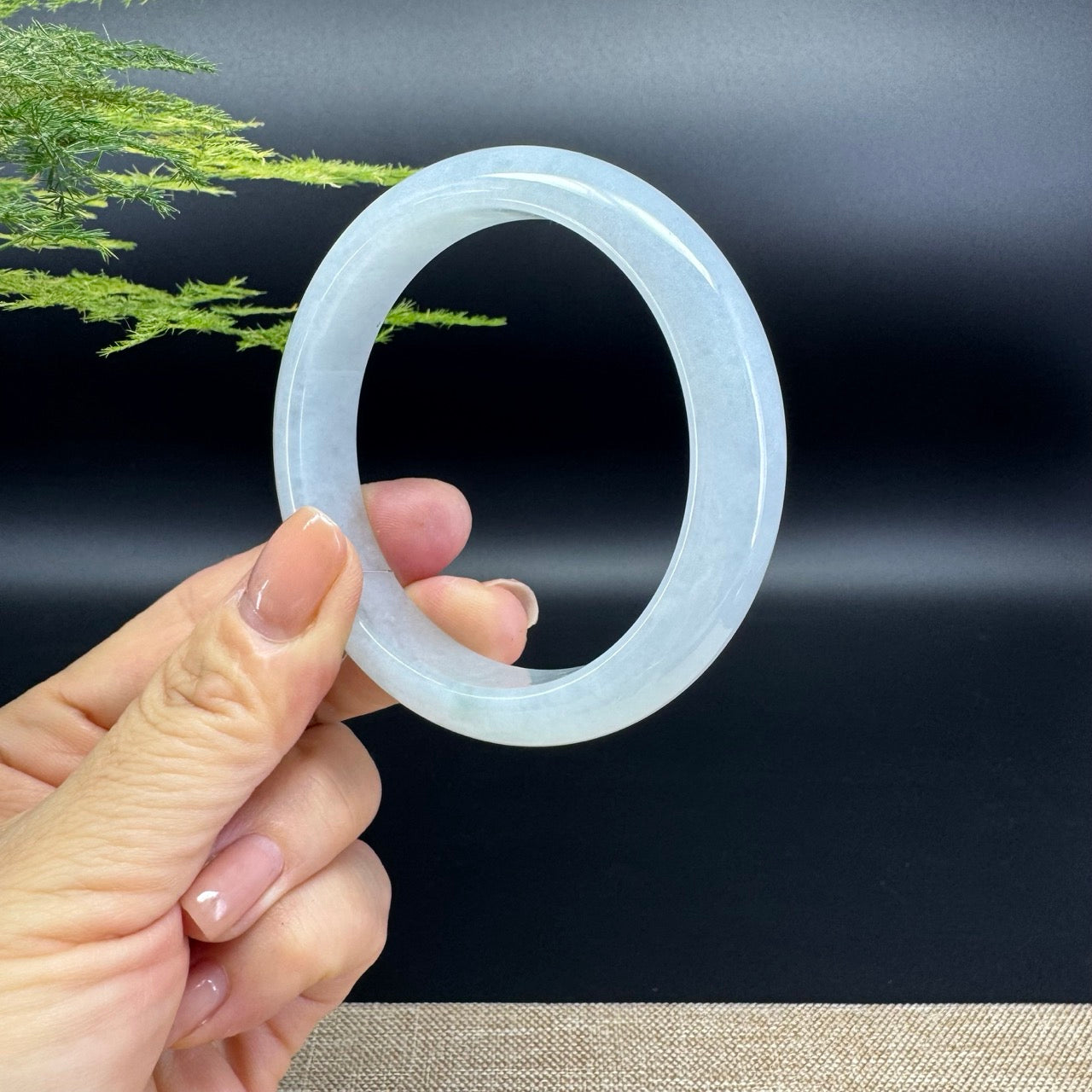 Genuine Burmese Green Jade Jadeite Bangle Bracelet (58.4mm)