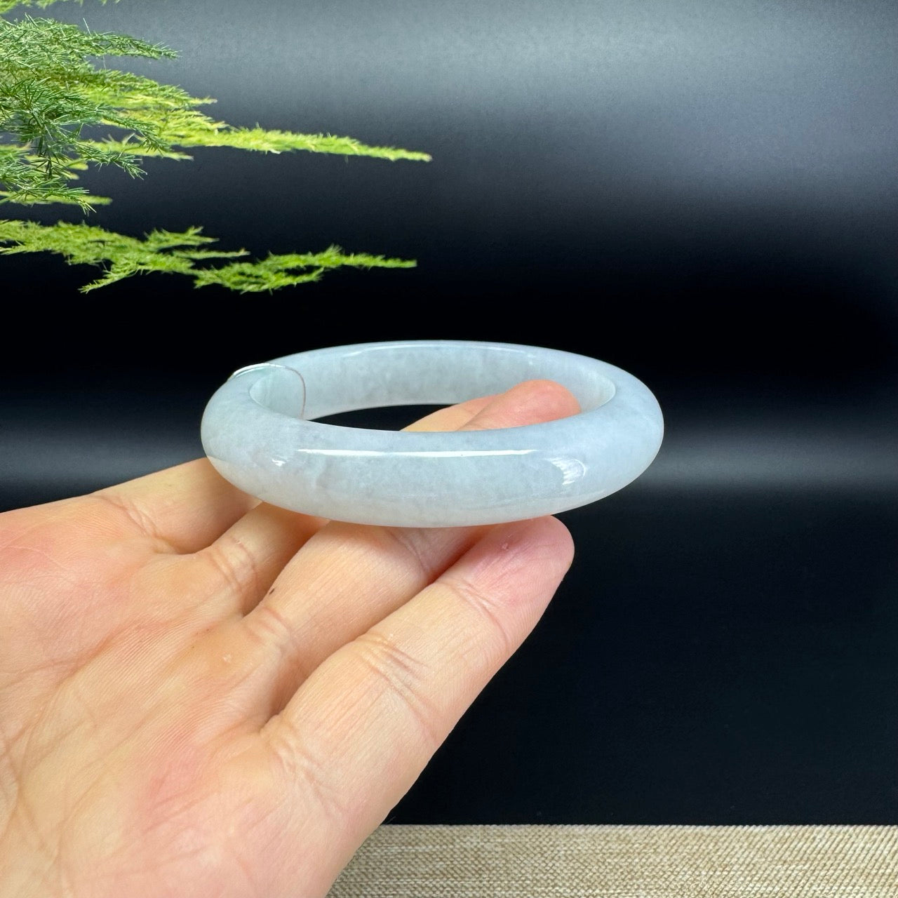 Genuine Burmese Green Jade Jadeite Bangle Bracelet (58.4mm)