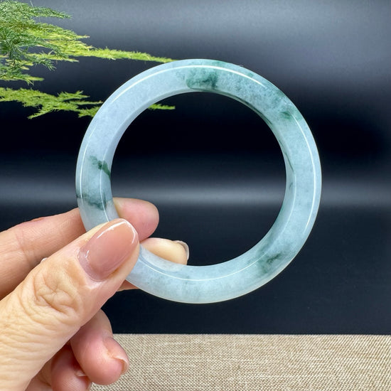 Genuine Burmese Icy Green Jade Jadeite Bangle Bracelet (57mm)