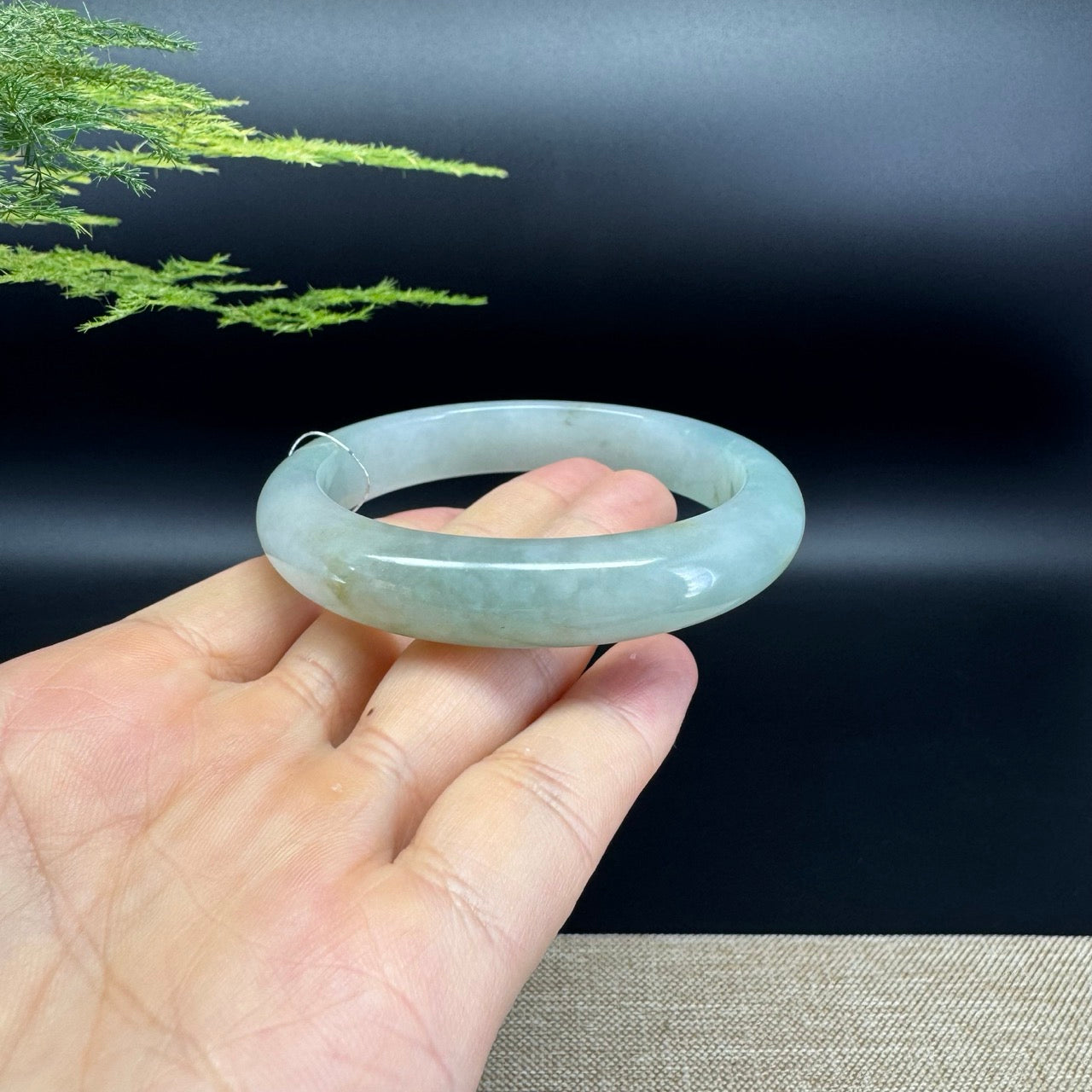 Genuine Burmese Yellow Green Jade Jadeite Bangle Bracelet ( 57.4mm )