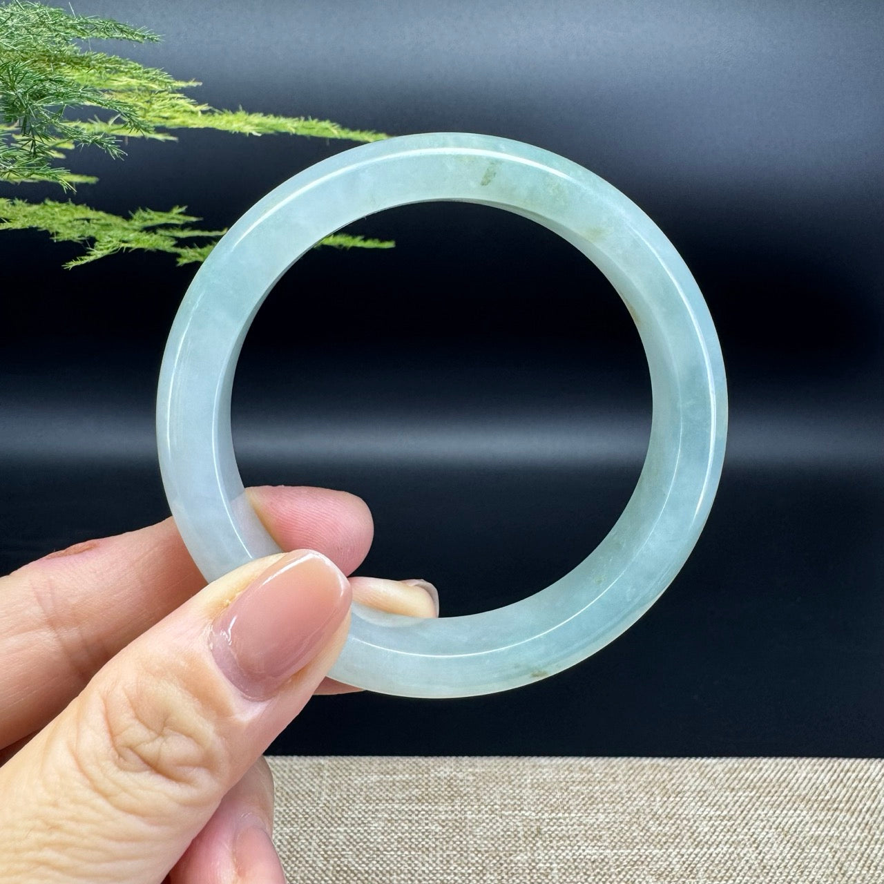 Genuine Burmese Yellow Green Jade Jadeite Bangle Bracelet ( 57.4mm )