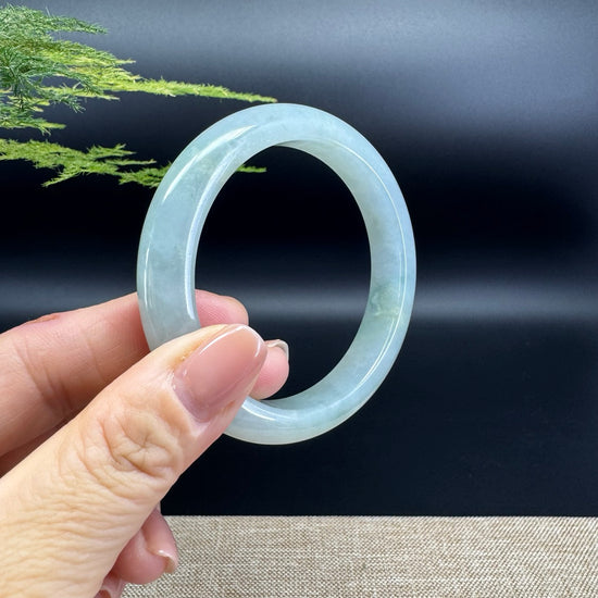 Genuine Burmese Icy Green Jade Jadeite Bangle Bracelet (57.4mm)