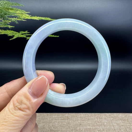 Genuine Burmese Lavender Green  Jade Jadeite Bangle Bracelet ( 57.8mm )