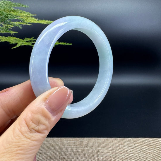 Genuine Burmese Lavender Green  Jade Jadeite Bangle Bracelet ( 57.8mm )