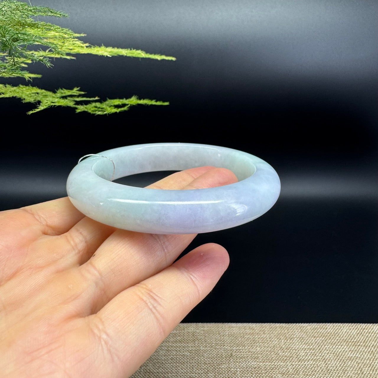 Genuine Burmese Lavender Green  Jade Jadeite Bangle Bracelet ( 57.8mm )