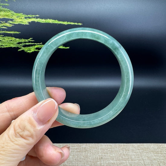 Genuine Burmese Oil Green Jade Jadeite Bangle Bracelet ( 57.6mm )