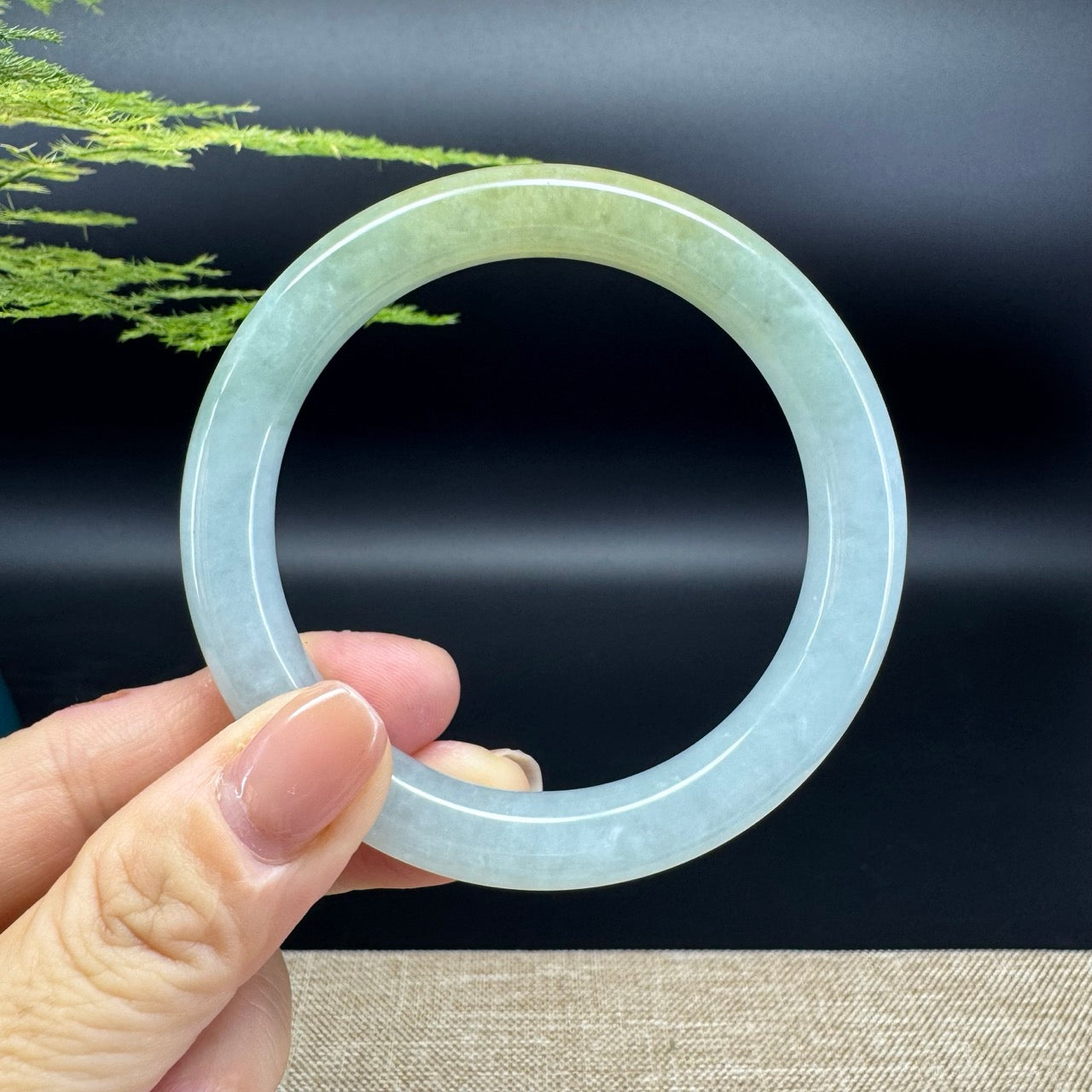 Genuine Burmese Yellow Green Jade Jadeite Bangle Bracelet ( 57.5mm )