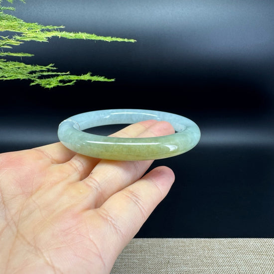Genuine Burmese Yellow Green Jade Jadeite Bangle Bracelet ( 57.5mm )