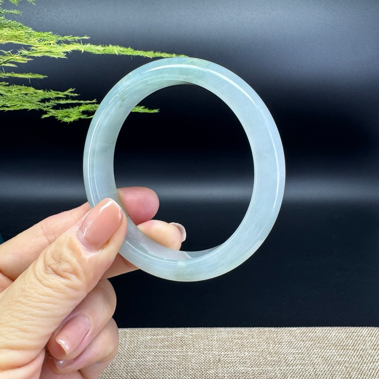 Genuine Burmese Yellow Green Jade Jadeite Bangle Bracelet ( 57.4mm )