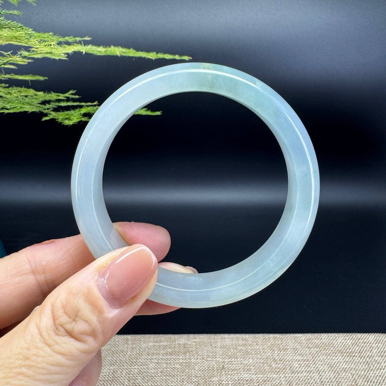 Genuine Burmese Yellow Green Jade Jadeite Bangle Bracelet ( 57.4mm )