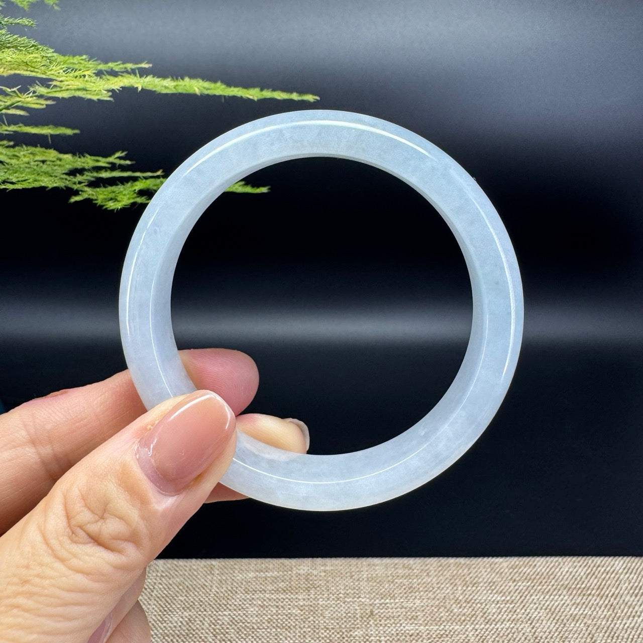 Genuine Burmese Icy  Jade Jadeite Bangle Bracelet (57.5mm)