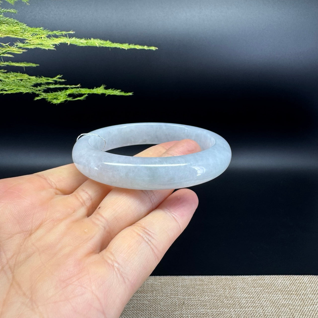 Genuine Burmese Icy  Jade Jadeite Bangle Bracelet (57.5mm)