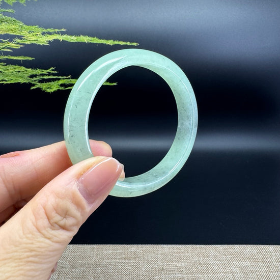 Genuine Burmese Green Black Jade Jadeite Bangle Bracelet (57.1*51.1mm)