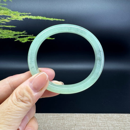 Genuine Burmese Green Black Jade Jadeite Bangle Bracelet (57.1*51.1mm)