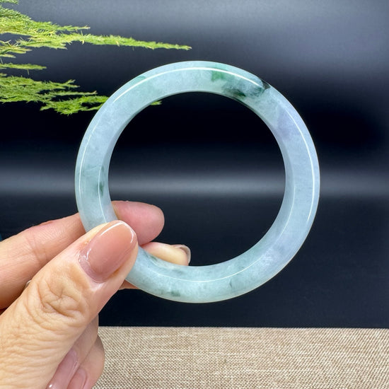 Genuine Burmese Oil Green Jade Jadeite Bangle Bracelet ( 57.6mm )
