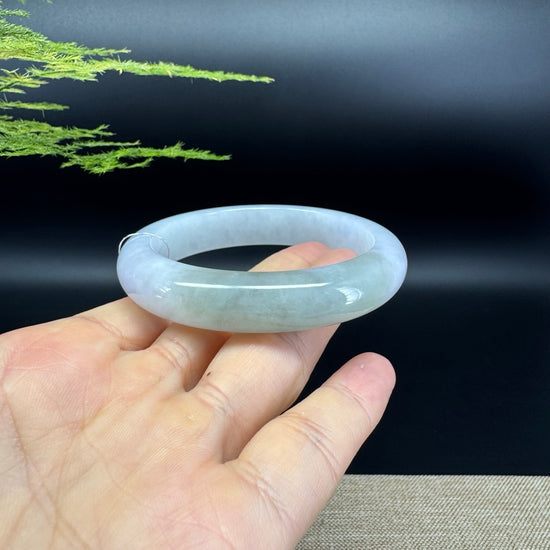 Genuine Burmese Lavender Green Jade Jadeite Bangle Bracelet ( 57.3mm )