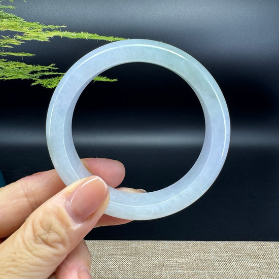 Genuine Burmese Lavender Green Jade Jadeite Bangle Bracelet ( 57.3mm )
