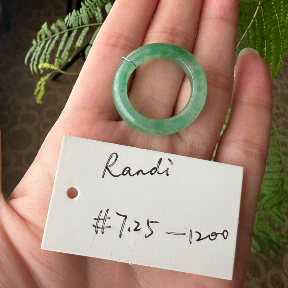 Live Natural Green Jadeite Jade Finger Bangle (01/23/26)