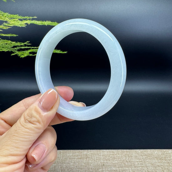 Genuine Burmese Lavender Green Jade Jadeite Bangle Bracelet ( 59.4mm )
