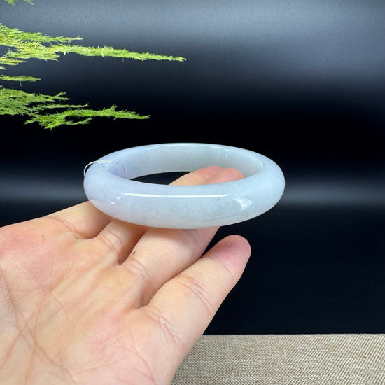 Genuine Burmese Lavender Green Jade Jadeite Bangle Bracelet ( 59.4mm )