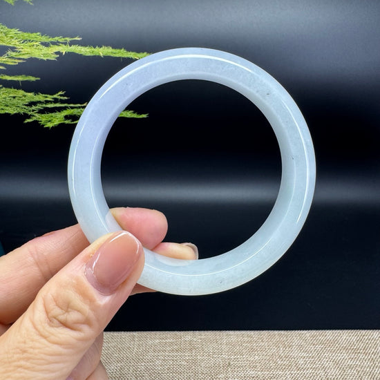 Genuine Burmese Lavender Green Jade Jadeite Bangle Bracelet ( 59.4mm )