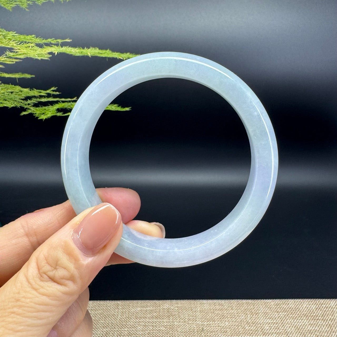 Genuine Burmese Lavender Jade Jadeite Bangle Bracelet ( 59.9mm )