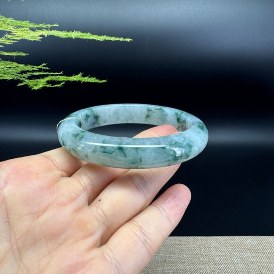 Genuine Burmese Icy Green Jade Jadeite Bangle Bracelet (60.9mm)