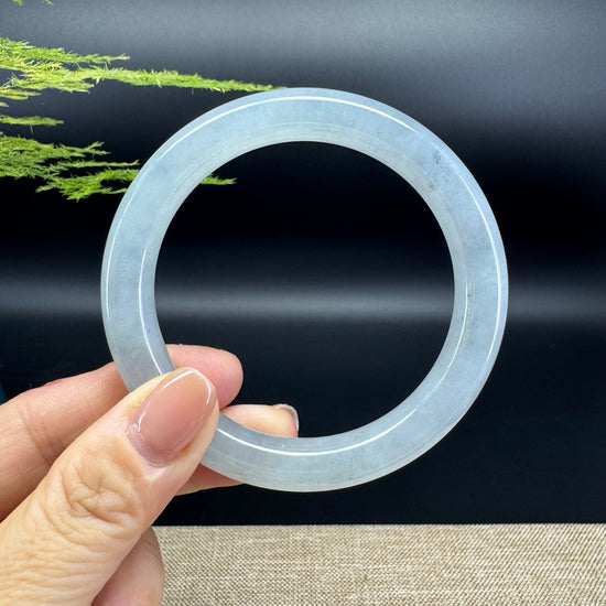 Genuine Burmese Icy Black Jade Jadeite Bangle Bracelet (59.3mm )