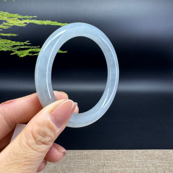 Genuine Burmese Icy Black Jade Jadeite Bangle Bracelet (59.3mm )