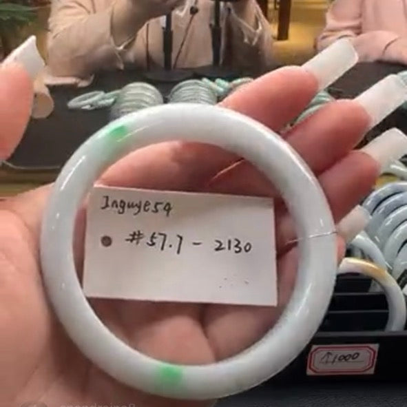 Live Natural W/Green Jadeite Jade Bangle(01/31/26)