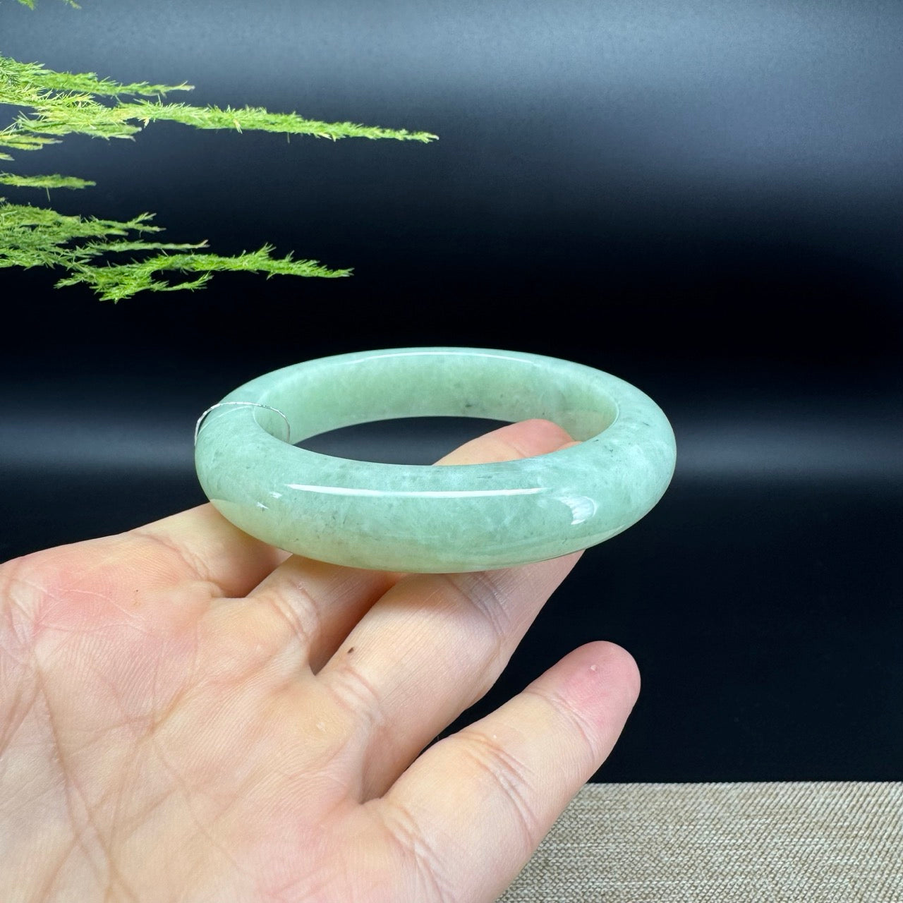 Genuine Burmese Green Jade Jadeite Bangle Bracelet (58.3mm)