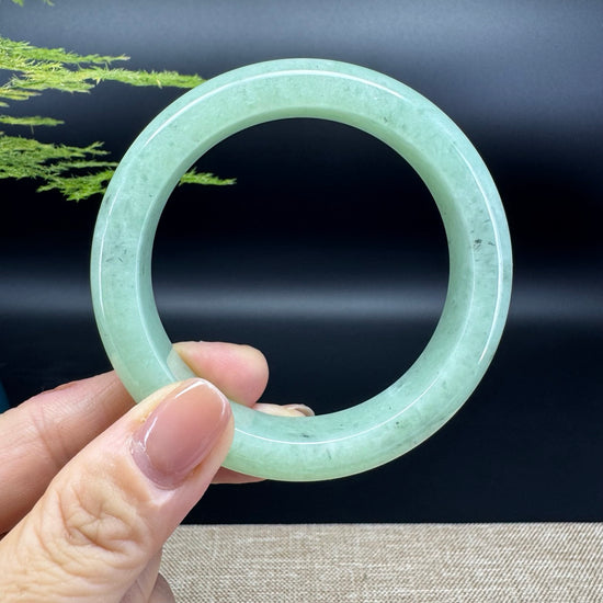 Genuine Burmese Green Jade Jadeite Bangle Bracelet (58.3mm)