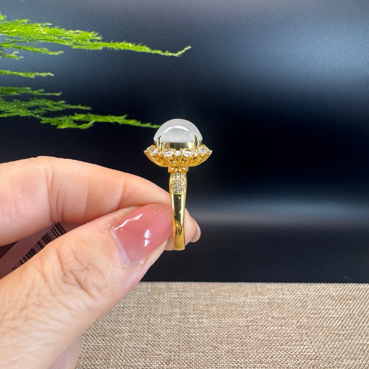 RealJade® "Signature Signet" 18K Yellow Gold Icy Jadeite Jade Diamonds Ring