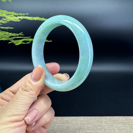 Genuine Burmese Green Jade Jadeite Bangle Bracelet ( 58.2mm )