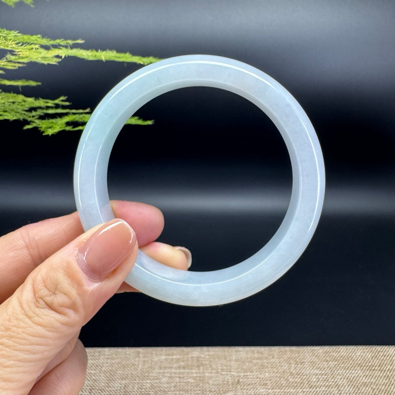 Genuine Burmese Green Jadeite Jade Bangle Bracelet (58.8mm)
