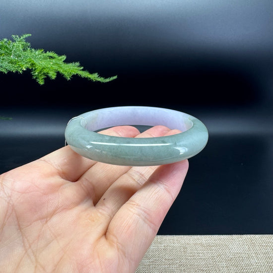 Genuine Burmese Lavender Green Jade Jadeite Bangle Bracelet ( 57.5mm )