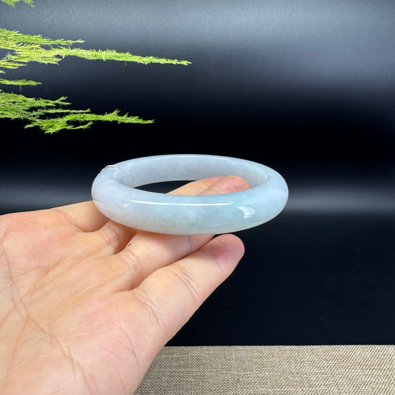 Genuine Burmese Green Jadeite Jade Bangle Bracelet (58.8mm)