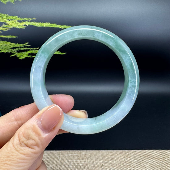 Genuine Burmese Icy Green Jadeite Jade Bangle Bracelet (58.2mm)