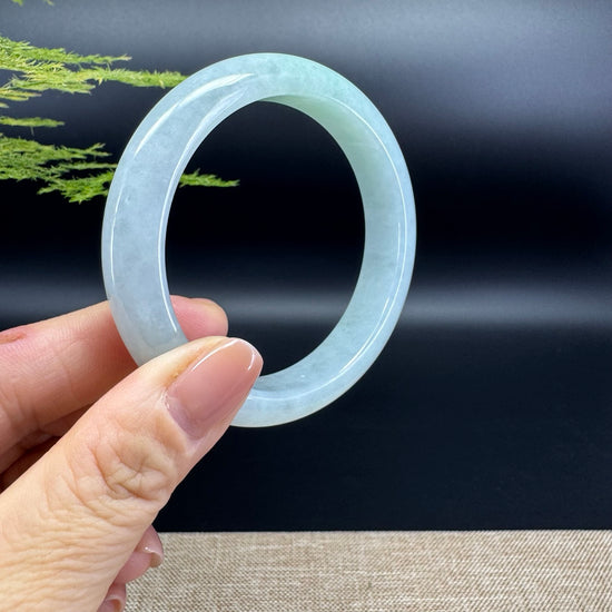 Genuine Burmese Icy Green Jadeite Jade Bangle Bracelet ( 58.2mm )