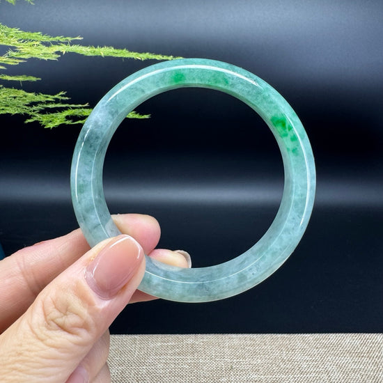 Genuine Burmese Green Jadeite Jade Bangle Bracelet ( 58mm )