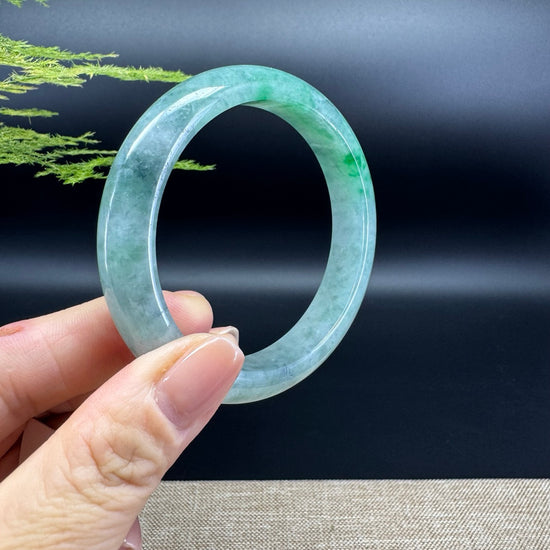 Genuine Burmese Green Jadeite Jade Bangle Bracelet ( 58mm )