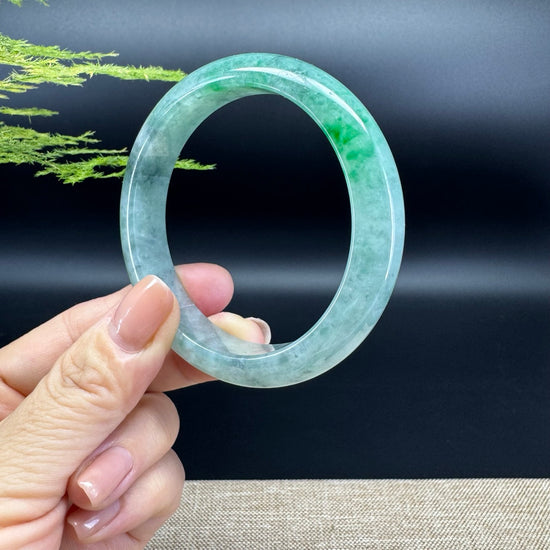 Genuine Burmese Green Jadeite Jade Bangle Bracelet ( 58mm )