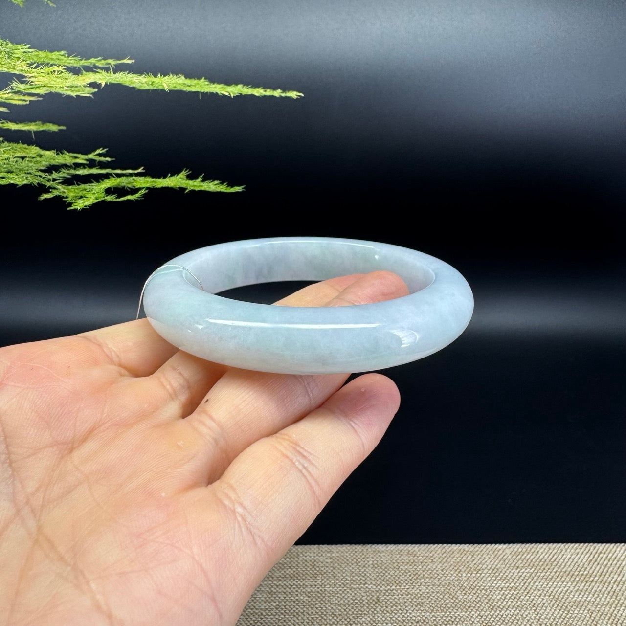 Genuine Burmese lavender Green Jadeite Jade Bangle Bracelet ( 58.3mm)