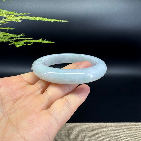 Genuine Burmese lavender Green Jadeite Jade Bangle Bracelet ( 58.3mm)