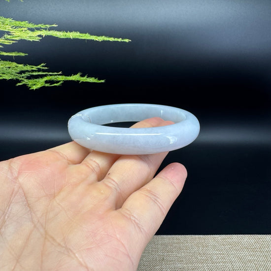 Genuine Burmese Lavender Green Jadeite Jade Bangle Bracelet ( 58.5mm )