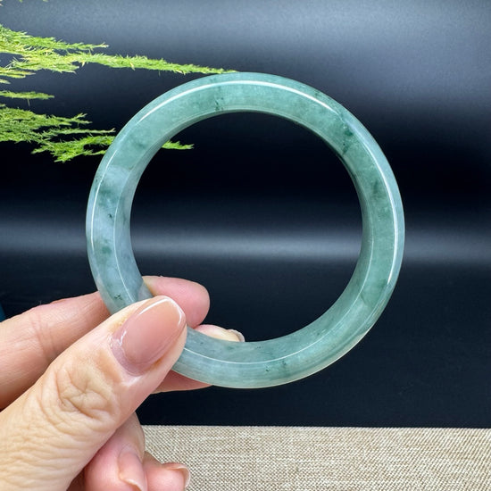 Genuine Burmese Oil Green Jade Jadeite Bangle Bracelet ( 58.3mm )